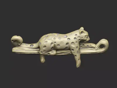 Leopard leo cat monster cute baby chibi cartoon simply basic 3D print model