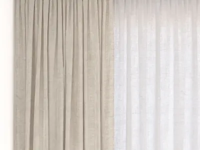 Curtains 43 Linen 3D model