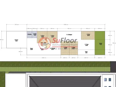 House 7x23m code 666 - Sketchup 3D model 3D model 3D model