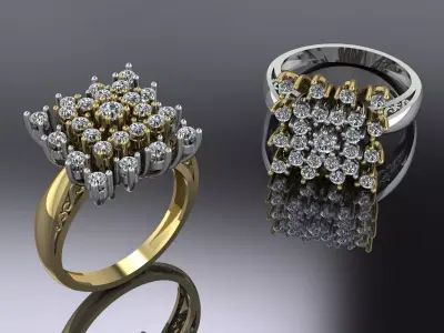 Jewelry Ring Gold 3D print model 49