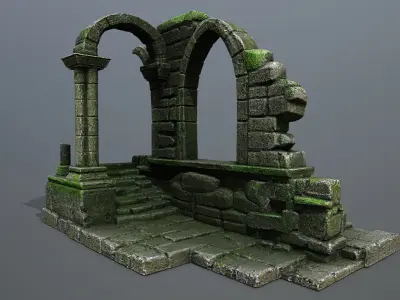 Ruin Gate Low-poly 3D model