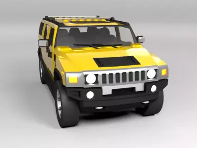 HUMMER H2 LOWPOLY Low-poly 3D model