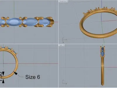 solitaire woman ring 3D print model