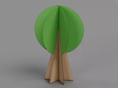 Paper Tree V2 Low-poly 3D model