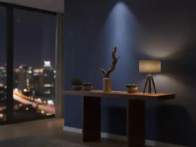 Decorative Dried Wood Branch in Modern Vase Low-poly 3D model