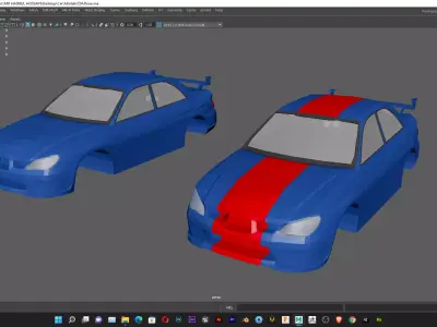 Low-poly model of Subaru Impreza WRX STi 2005 Low-poly 3D model