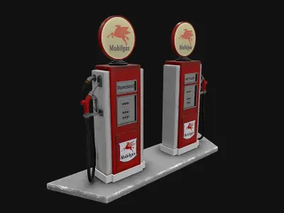 1960 Petrol pump 3D model