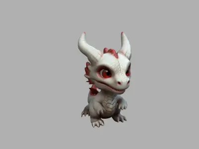 Dragon Cartoon Stylized Low-poly 3D model