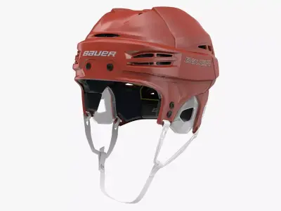 Hockey Helmet Bauer Re-Akt 100 Red Low-poly 3D model