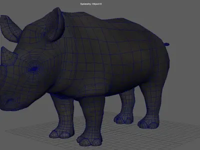 Stylized Rhino 3D model