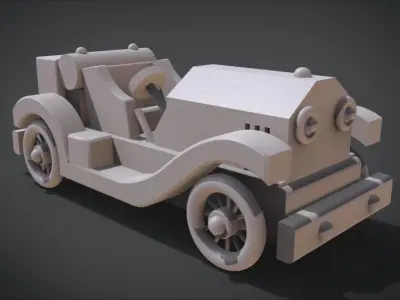 Roaring 20s Toy Sports Car Low-poly 3D model