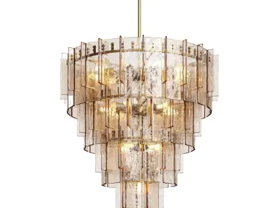 Lattice Smoke Glass Tiered Chandelier 47 3D model