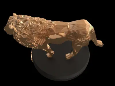 Parametric V Lion King Low-poly 3D model