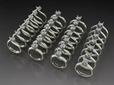 28 solitaire rings 0 75 ct 3D print model