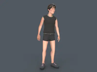 Young Boy Low-poly 3D model