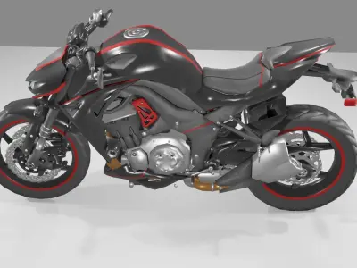 Bike Z1000  Low-poly 3D model