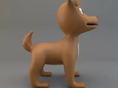Cartoon Dog Low-poly 3D model