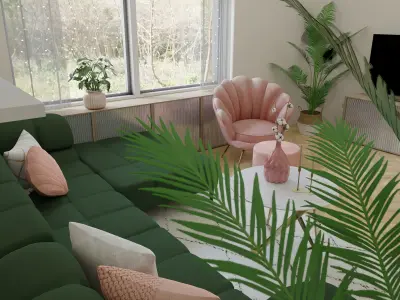 Living Room 4 Blender Scene Free 3D model