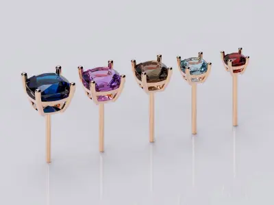 Stud Earrings Cushion 3D print model