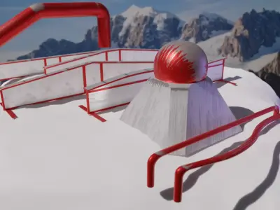 Snowboard Rails and press Free low-poly 3D model