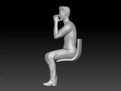 spectator at sports stadium boy 4 3D print model