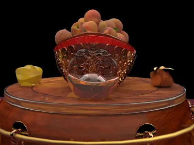 Chinese gold ingot display stand  3D model