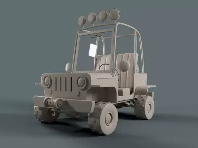 Stylized Jeep cartoon 3D model