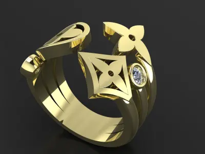 Louis Vuitton ring 3D PRINTING MODEL 3D print model