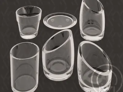 Glass candle holders Low-poly 3D model