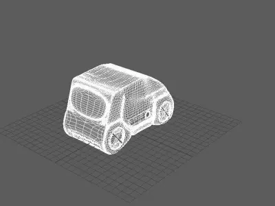 Futuristic Sci-Fi Mini Car 3D Model Realistic Low-poly 3D model