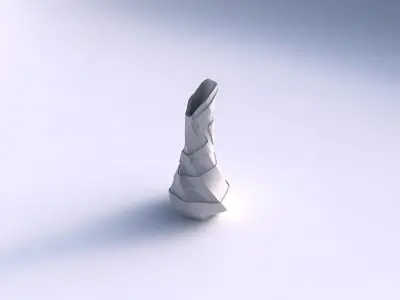 Vase twisted top bent hexagon 2 with sharp ribbons 3D print model