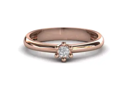 STL 3DM Print Ready Women Diamond Ring Lightweight Printable  3D print model 61
