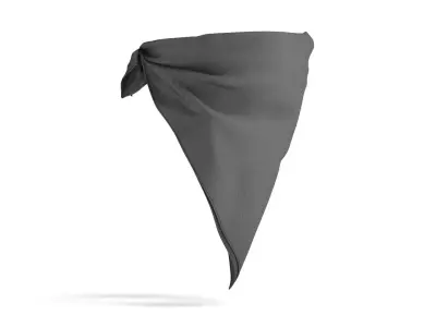 Face Protection Black Bandana - cotton mask scarf  3D model
