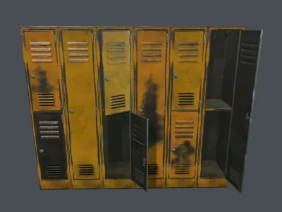 Old Damaged Metal Locker PBR Game Ready Low-poly 3D model