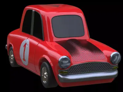 Low Poly Cartoon Car Low-poly 3D model purchase