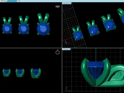 Diamonds Pendant Set 01 3D print model