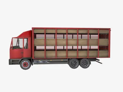 cattle truck Low-poly 3D model