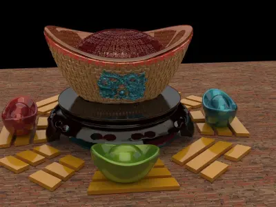 Chinese gold Ingo 3D model