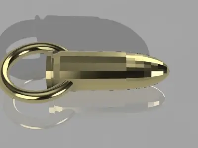 9mm bullet replica with and without keychain  Free 3D print model