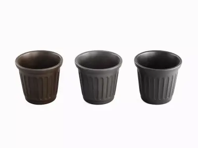 Plastic Flowerpot Set 3D model