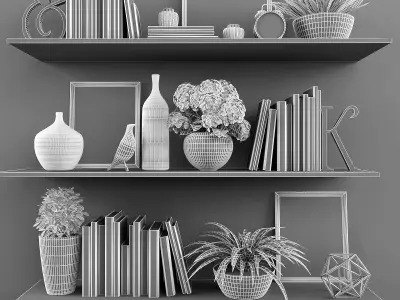 Decorative set-30 Low-poly 3D model