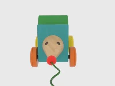  Kasper Wooden pull-along Hedgehog 3D  Low-poly 3D model
