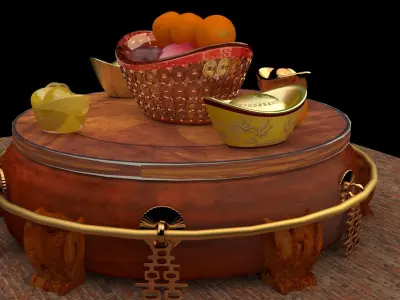 Chinese gold Ingot   3D model