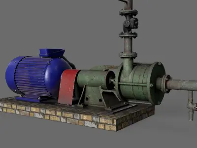 Old centrifugal  water pump  3D model