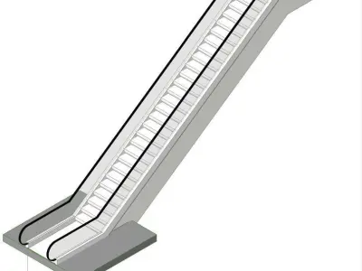 Parametric Escalator-34 Low-poly 3D model