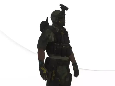 SWAT Team Soldier  Police Tactical Unit 3D Model Low-poly 3D model