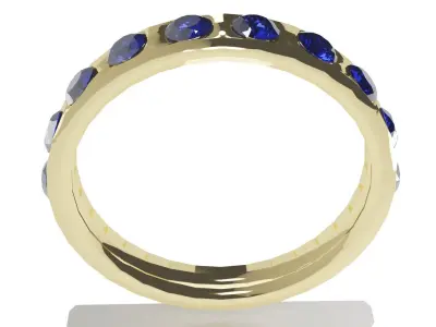 Simple Wedding Band W Diamonds Low Poly  Free low-poly 3D model