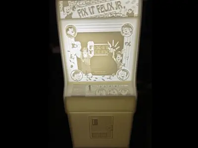 Fix It Felix Jr Arcade Cabinet with Lithophane 3D print model