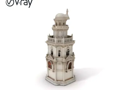 Ornate Architectural Tower Model Pack Low-poly 3D model