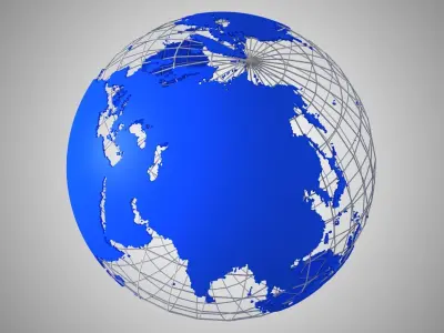 World Blue Globe News Wire 3D model